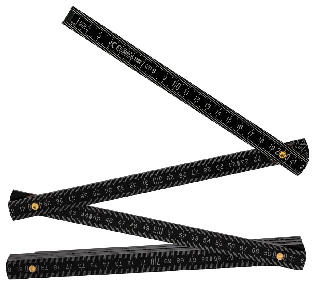 Zollstock einseitig personalisiert | Glieder-Maßstab mit Firmen-Logo oder Bild und Wunsch-Text | Meterstab individuell bedruckt | schwarz – Bild 7