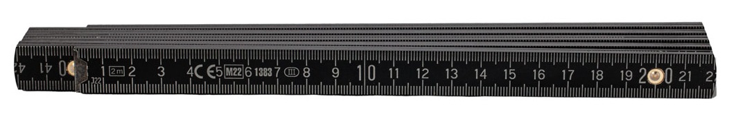 Zollstock einseitig personalisiert | Glieder-Maßstab mit Firmen-Logo oder Bild und Wunsch-Text | Meterstab individuell bedruckt | schwarz – Bild 4