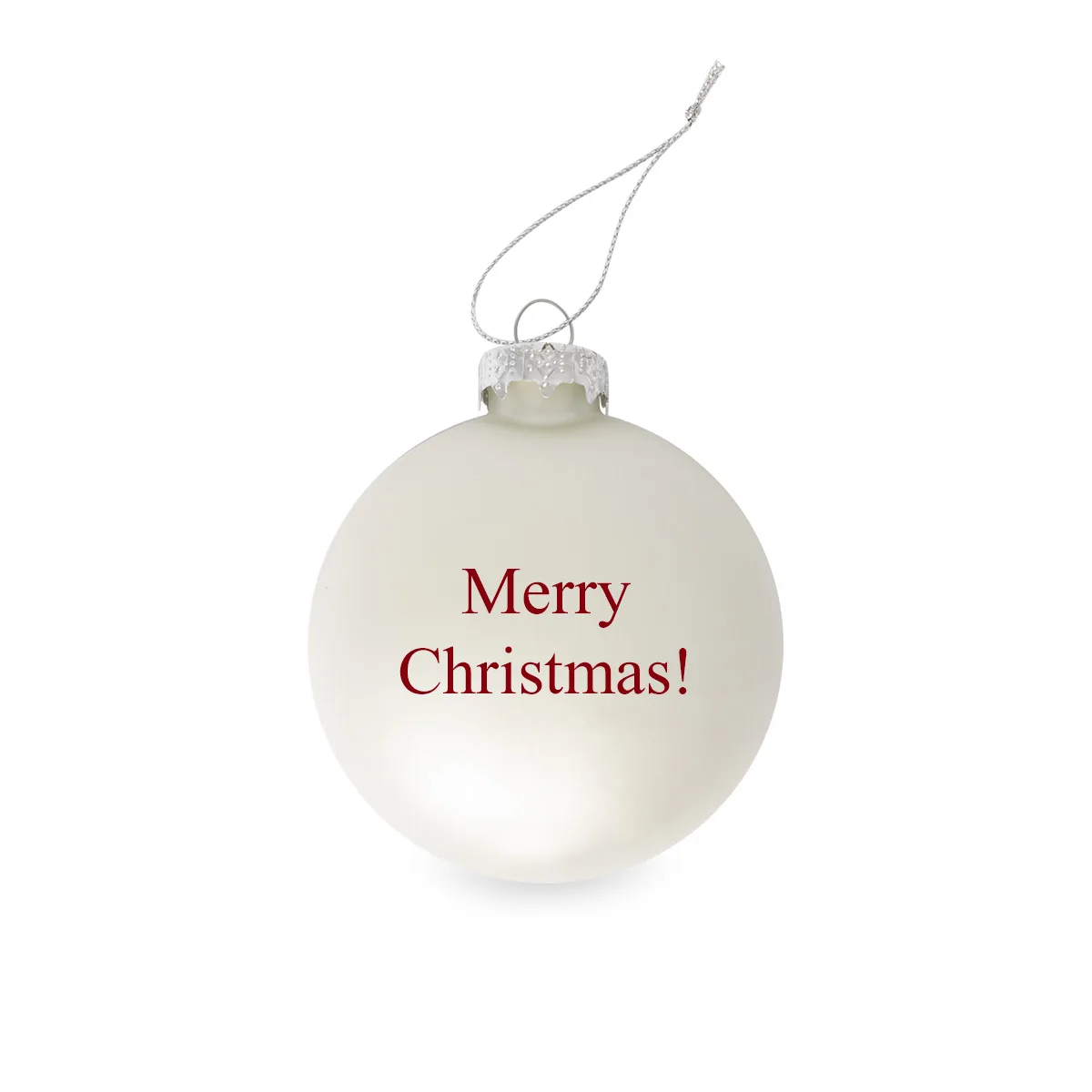 Weihnachtskugel individuell mit ihrem Text oder Foto bedruckt - Ø 9cm aus Glas - Christbaumkugel mit Digitaldruck (seidenmatt silber, 1 Stück) – Bild 6